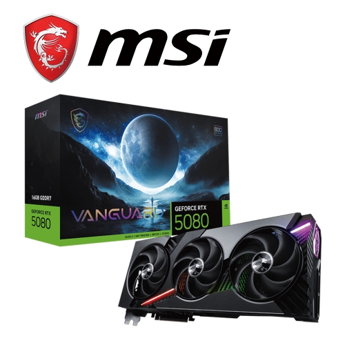 (限搭機)微星 RTX5080 16G VANGUARD SOC(2745Mhz/1H3DP/35.7cm/三風扇)