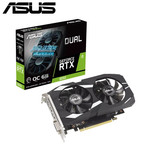 華碩 DUAL-RTX3050-O6G(1537Mhz/96bit/6GB GDDR6/雙風扇/20.1cm)